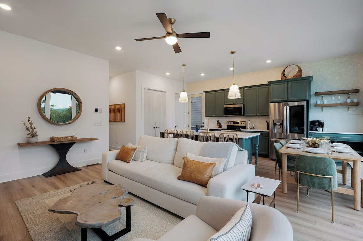 Beautifully designed Lake Arrowhead  Marina Parc Villas living room 